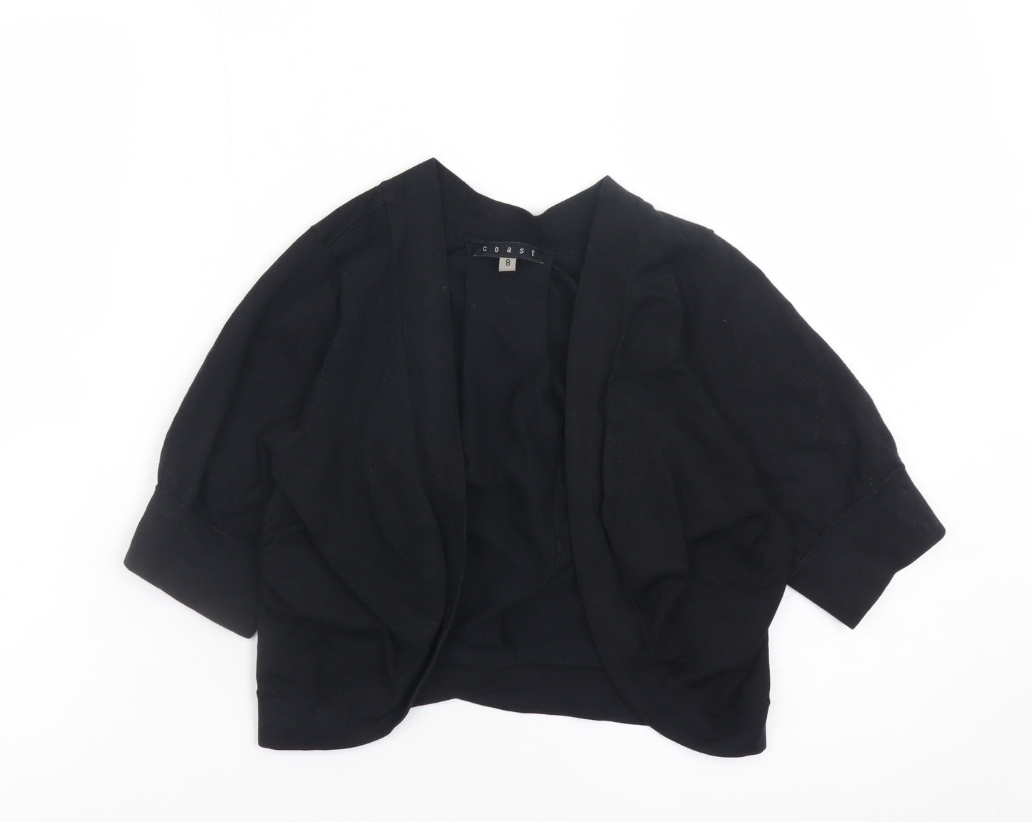 Coast Women Black Size 8 Open Front Shrug Cardigan