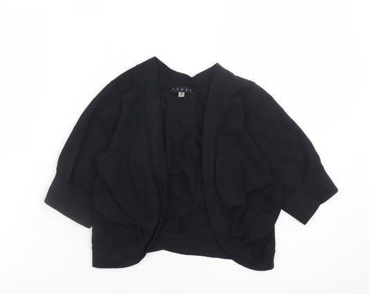 Coast Women Black Size 8 Open Front Shrug Cardigan