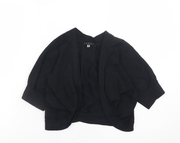 Coast Women Black Size 8 Open Front Shrug Cardigan