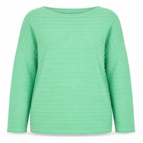 Crew Clothing Women Green Cotton Acrylic Boat Neck Jumper Size 18