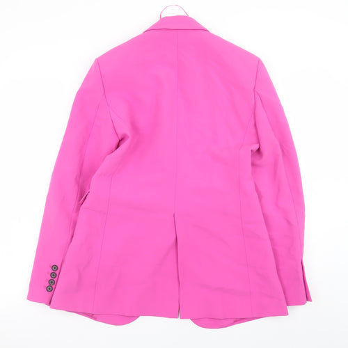 ZARA Womens Pink Slim Fit Blazer Jacket Size S Smart Workwear