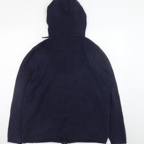 Jasper Conran Men's Blue Cotton Hooded Zip Jacket L