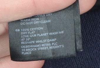 Jasper Conran Men's Blue Cotton Hooded Zip Jacket L