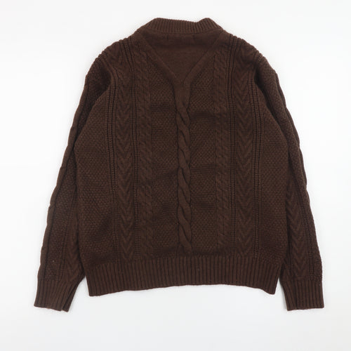 Next Women's Brown Cable-Knit Crew Neck Jumper Size 12