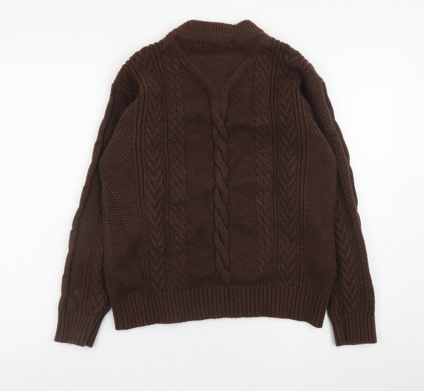 Next Women's Brown Cable-Knit Crew Neck Jumper Size 12