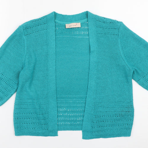 Marks and Spencer Women’s Blue Open Knit 3/4 Sleeve Cardigan UK 8