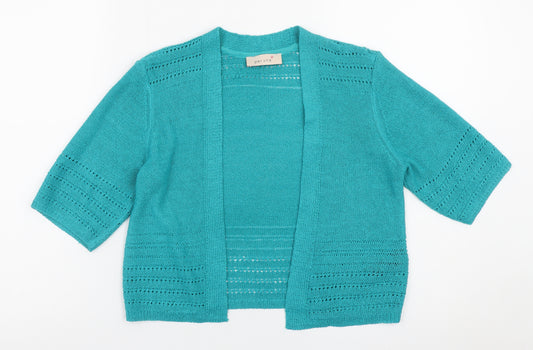 Marks and Spencer Women’s Blue Open Knit 3/4 Sleeve Cardigan UK 8