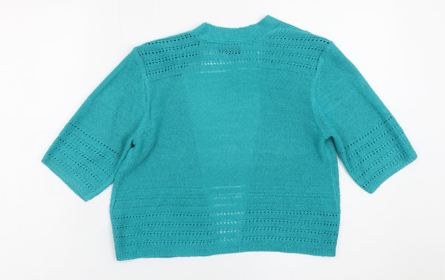 Marks and Spencer Women’s Blue Open Knit 3/4 Sleeve Cardigan UK 8