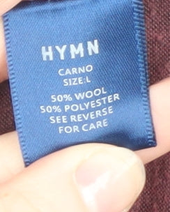 HYMN Men’s Black Wool Blend Mid-Length Overcoat L