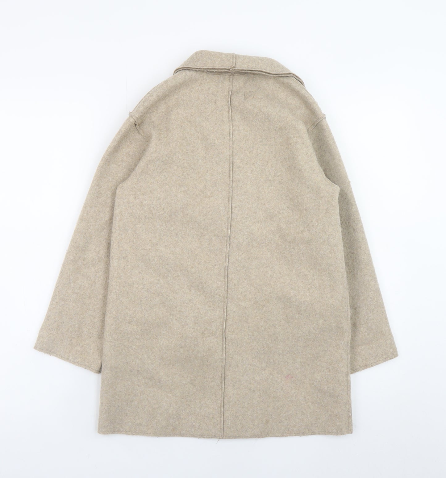 Mango Girls Beige Mid-Length Wool-Look Coat 8-9 Years Single-Breasted