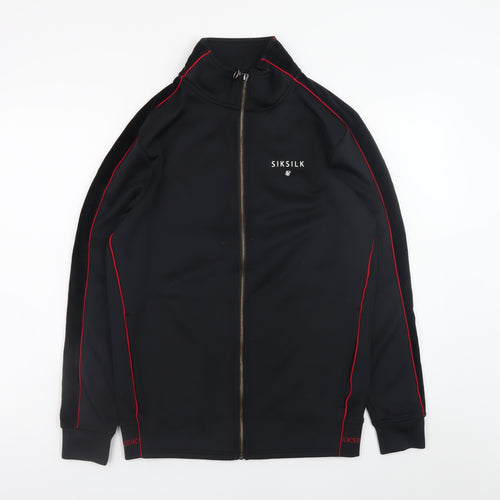 SikSilk Men's Black XS Slim Fit Full Zip Sports Jacket