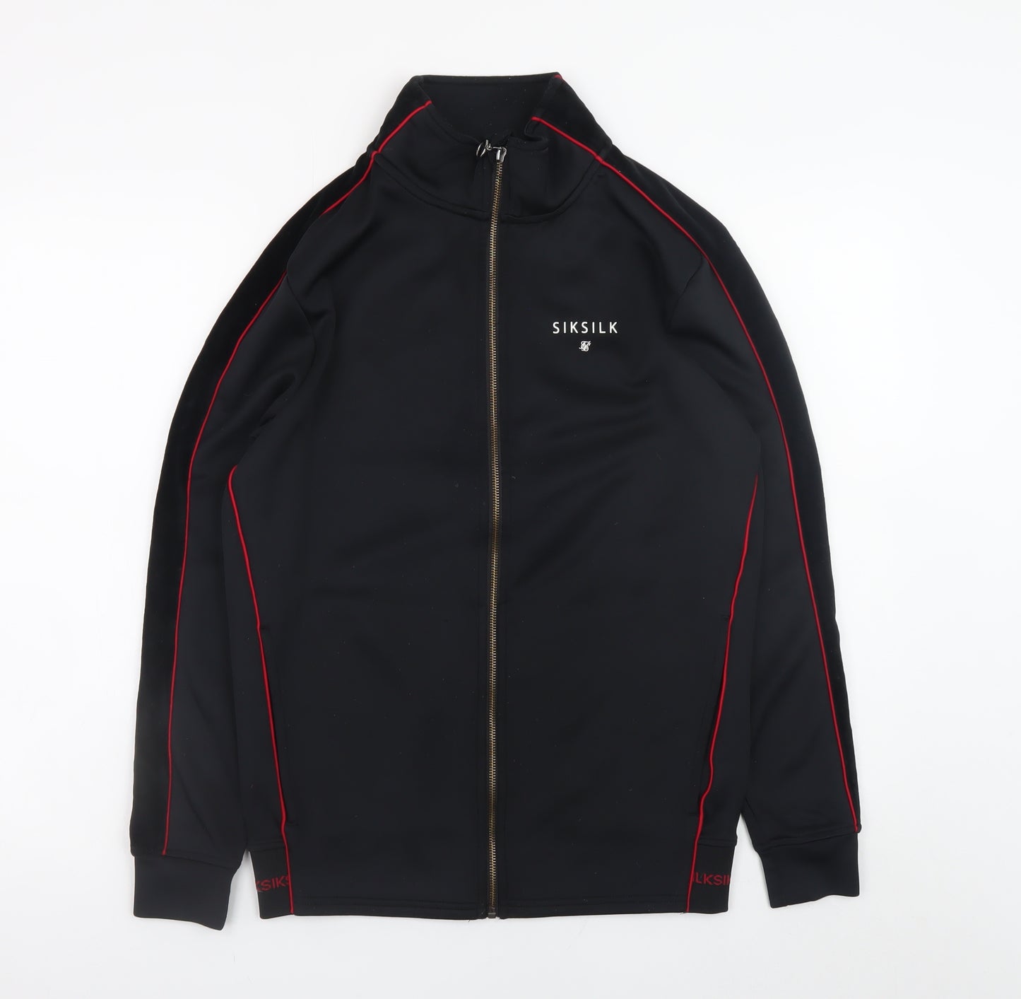 SikSilk Men's Black XS Slim Fit Full Zip Sports Jacket
