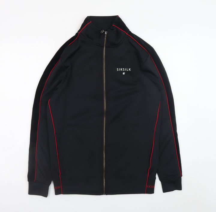 SikSilk Men's Black XS Slim Fit Full Zip Sports Jacket