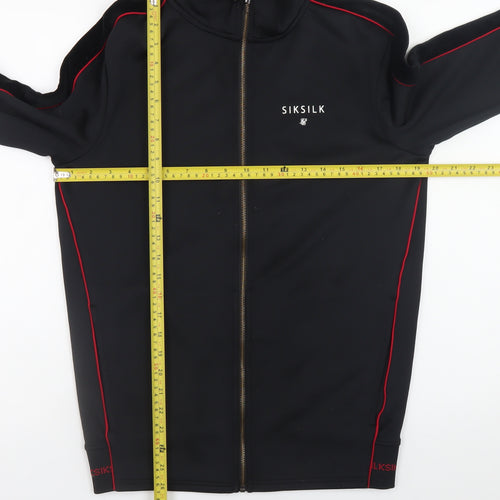 SikSilk Men's Black XS Slim Fit Full Zip Sports Jacket