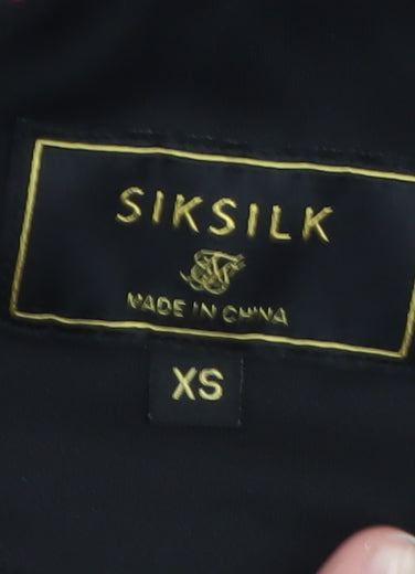 SikSilk Men's Black XS Slim Fit Full Zip Sports Jacket