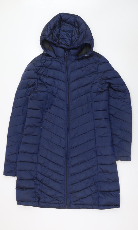 Northern Expo Women's Blue Long Hooded Puffer Coat Size 12