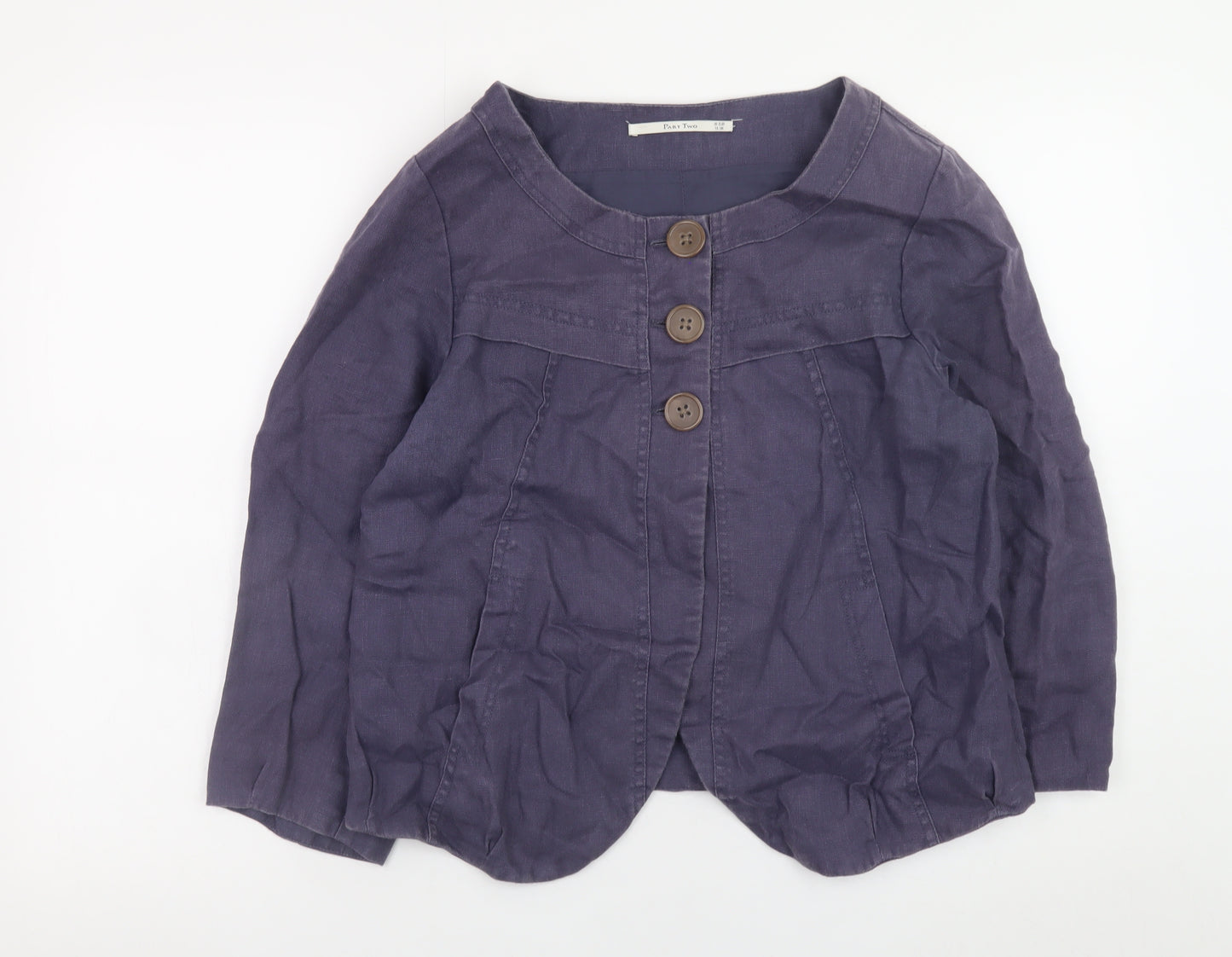 Part Two Women's Purple Linen Short Jacket Size 10