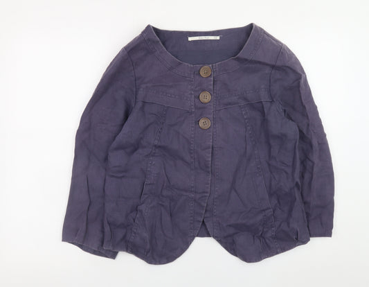 Part Two Women's Purple Linen Short Jacket Size 10