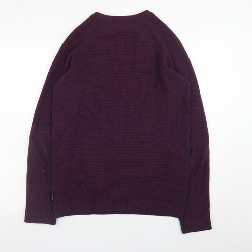 Ted Baker Men's Purple Cotton Wool Crew Neck Jumper Size M
