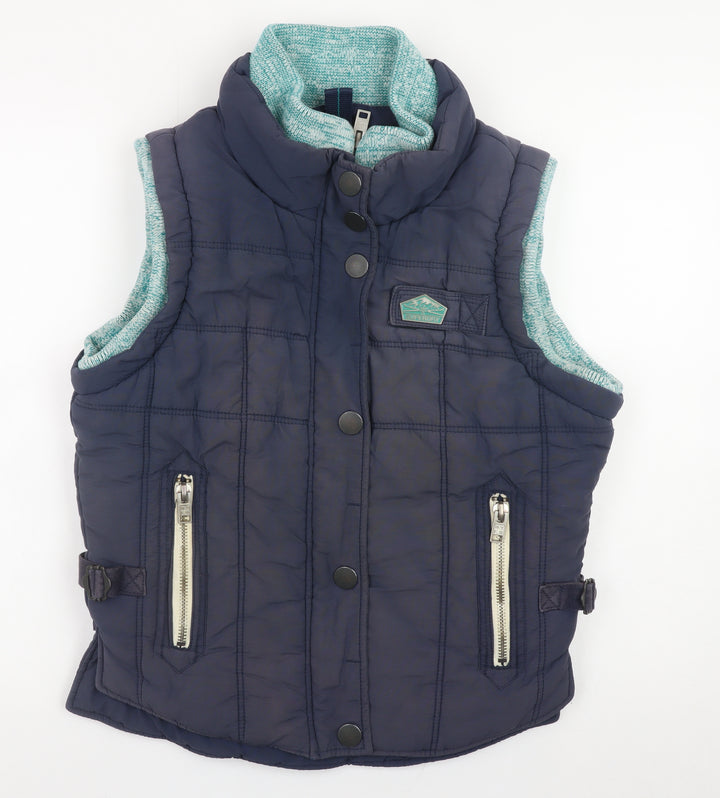 Superdry Men's Blue Alpine Sport Puffer Waistcoat Lined Cotton Blend L