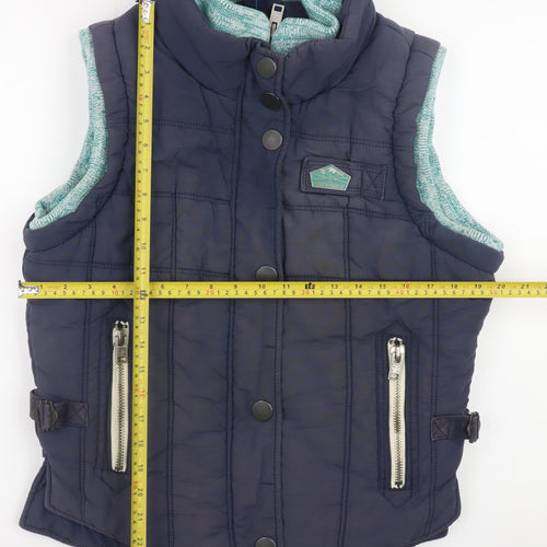Superdry Men's Blue Alpine Sport Puffer Waistcoat Lined Cotton Blend L