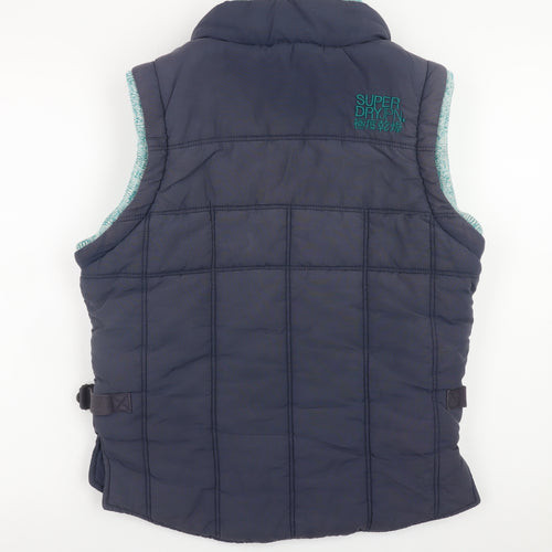 Superdry Men's Blue Alpine Sport Puffer Waistcoat Lined Cotton Blend L