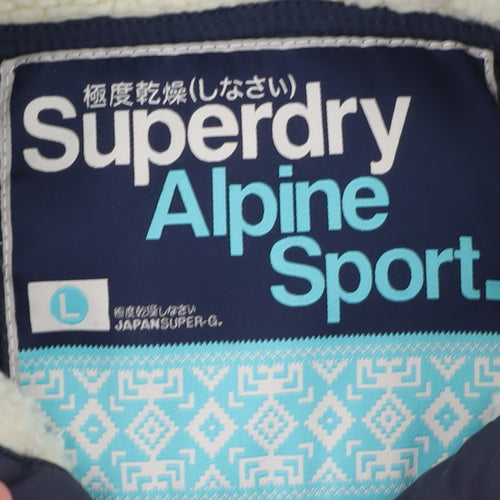 Superdry Men's Blue Alpine Sport Puffer Waistcoat Lined Cotton Blend L