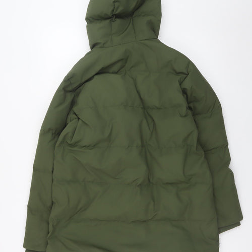 Uniqlo Boys Green 11-12 Years Hooded Puffer Jacket Winter Coat