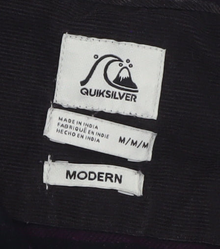 Quiksilver Men's Purple Check Flannel Button-Up Shirt Size M