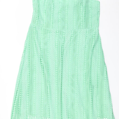 Marks and Spencer Women Green Lace Midi Slip Dress Size 18
