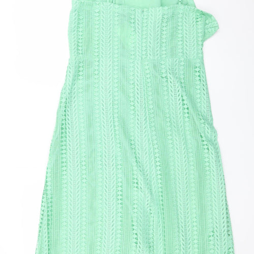 Marks and Spencer Women Green Lace Midi Slip Dress Size 18