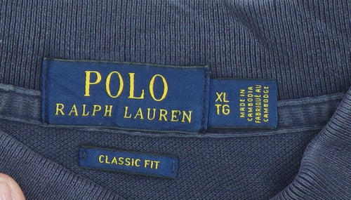 Ralph Lauren Men's Blue Classic Fit Cotton Polo Shirt XL