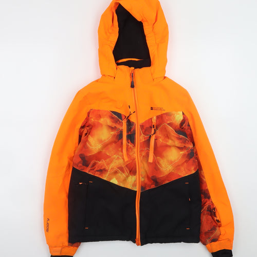 Mountain Warehouse Boys Orange Waterproof Ski Jacket 9-10 Years Hooded Winter Coat