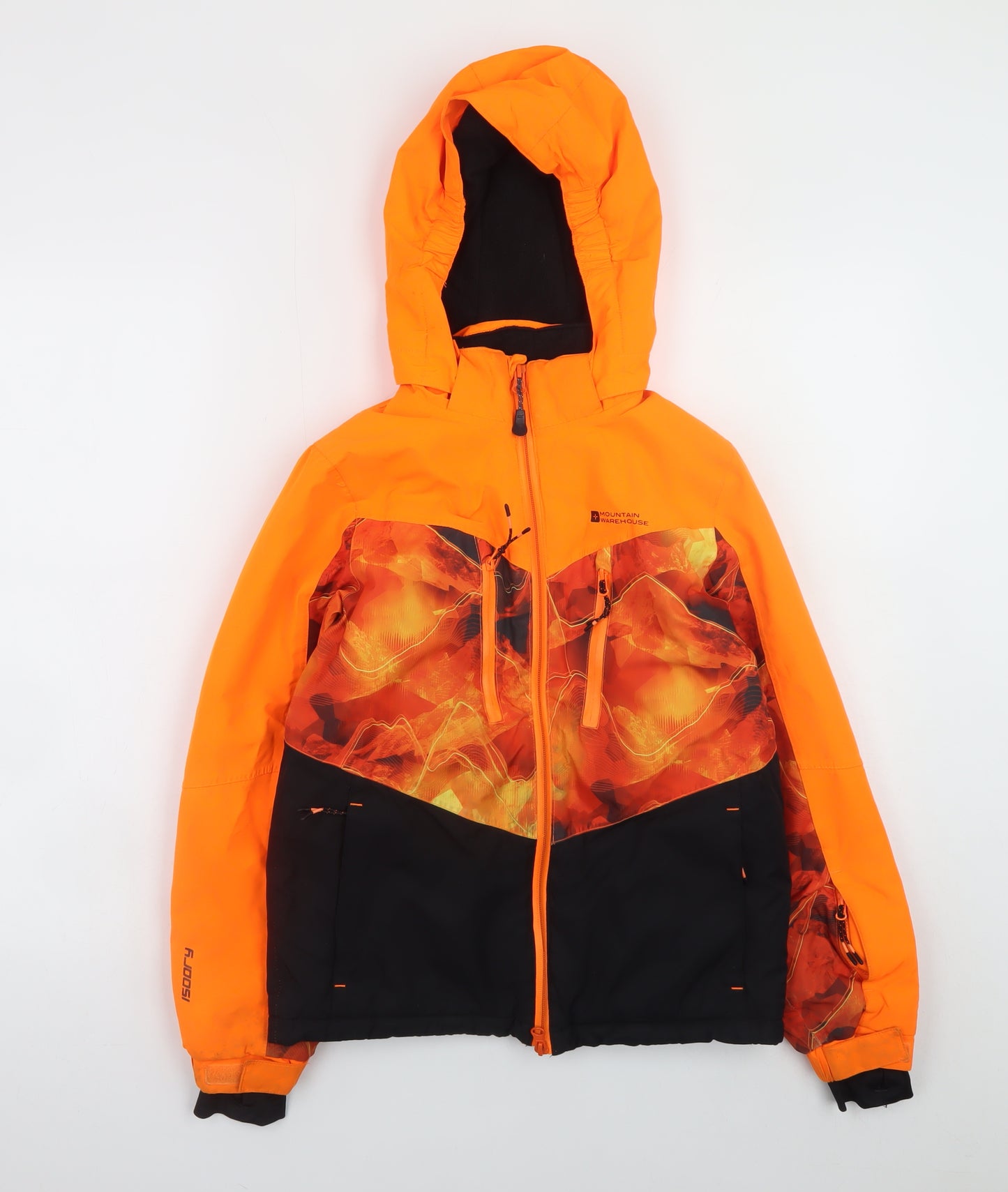 Mountain Warehouse Boys Orange Waterproof Ski Jacket 9-10 Years Hooded Winter Coat