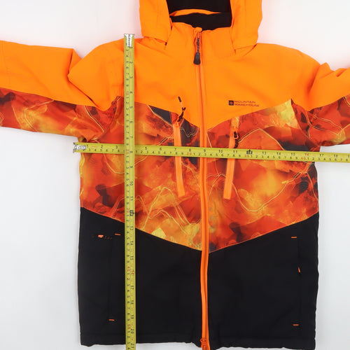 Mountain Warehouse Boys Orange Waterproof Ski Jacket 9-10 Years Hooded Winter Coat
