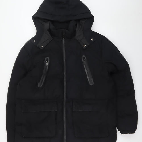 Closure London Men's Black XL Hooded Puffer Jacket