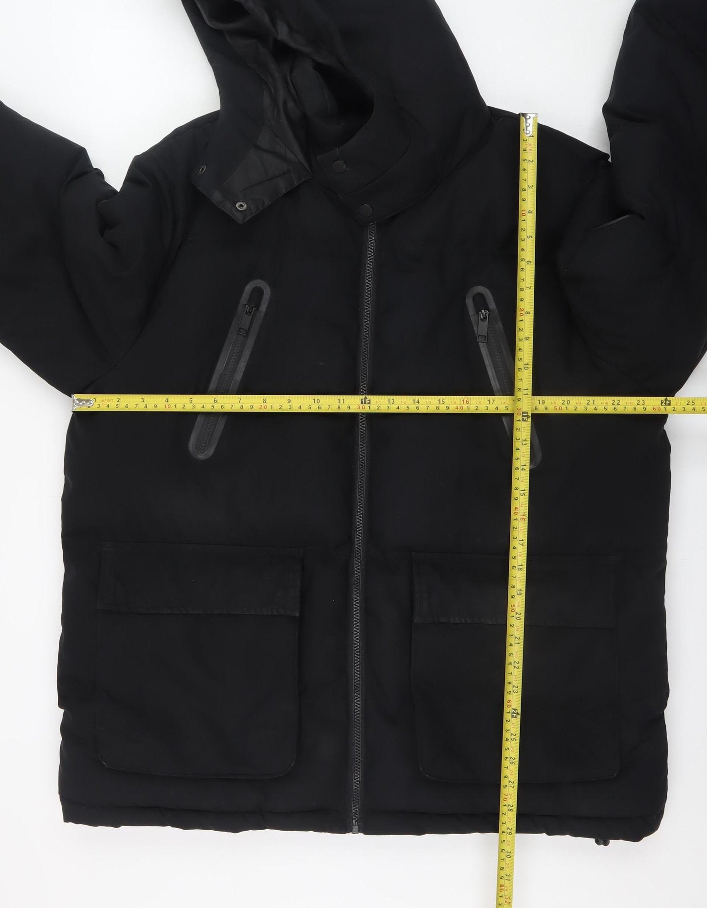 Closure London Men's Black XL Hooded Puffer Jacket