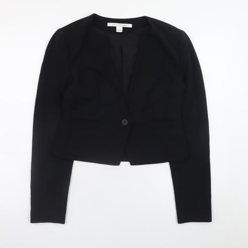 Diane von Furstenberg Womens Black Blazer Size 8 Work Jacket