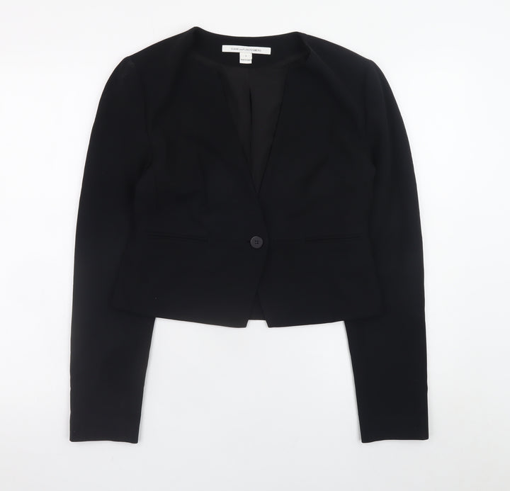 Diane von Furstenberg Womens Black Blazer Size 8 Work Jacket