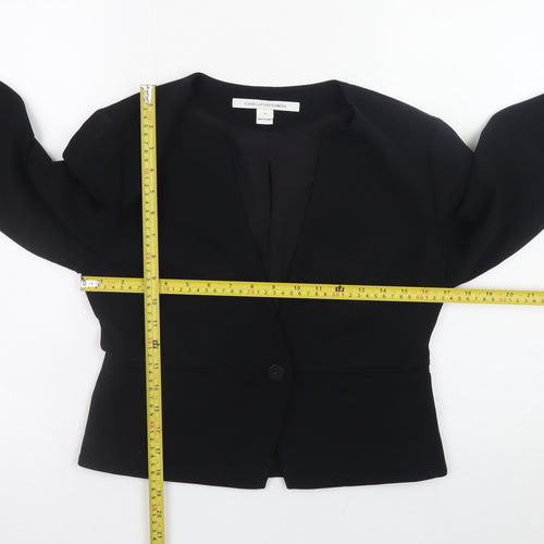 Diane von Furstenberg Womens Black Blazer Size 8 Work Jacket