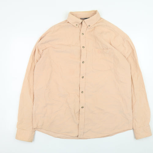 ASOS DESIGN Men's Beige Corduroy Button-Down Shirt Size M