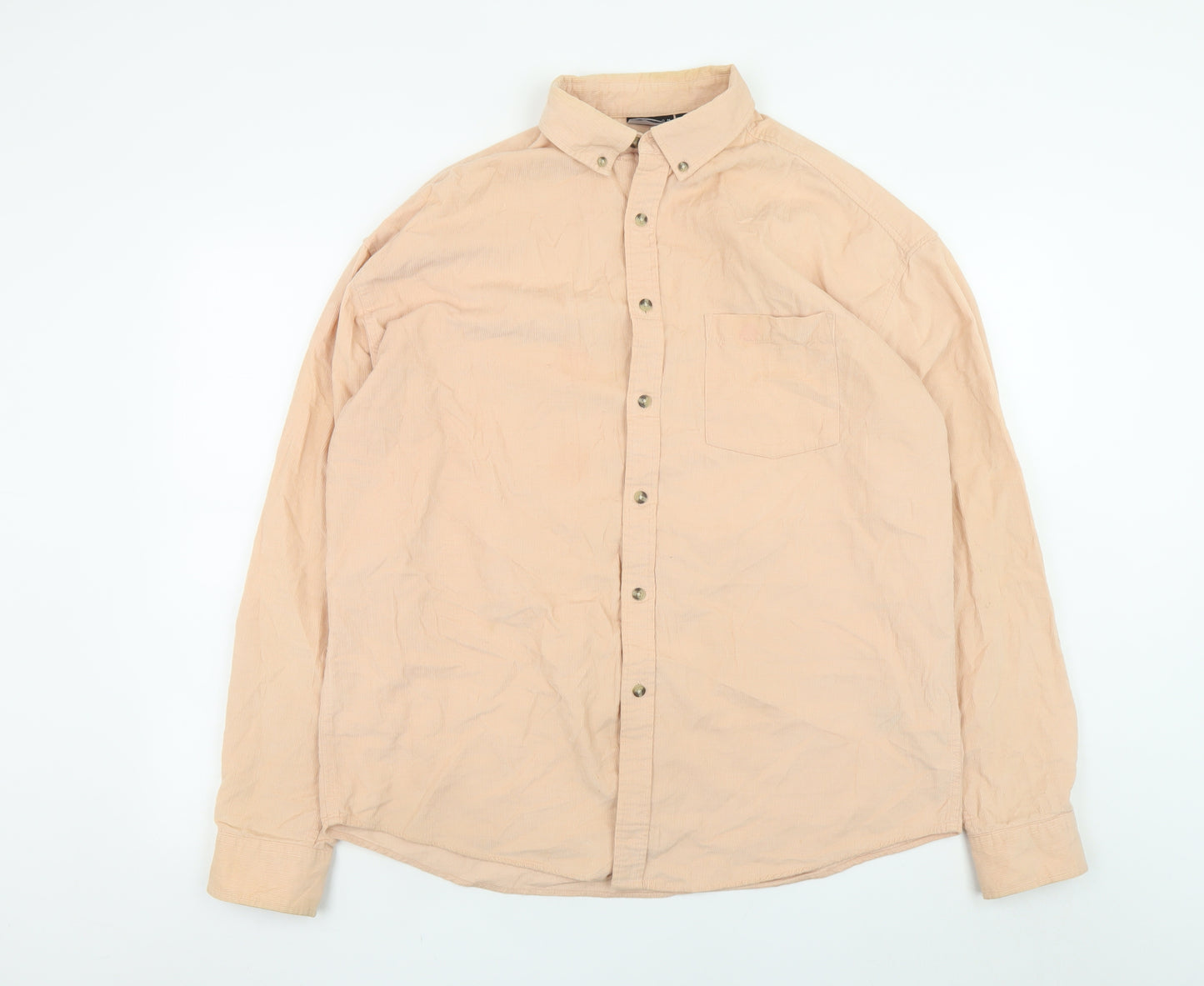 ASOS DESIGN Men's Beige Corduroy Button-Down Shirt Size M