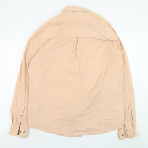 ASOS DESIGN Men's Beige Corduroy Button-Down Shirt Size M