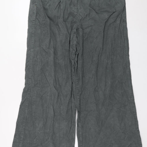 White Stuff Grey Wide-Leg Corduroy Trousers L Unisex
