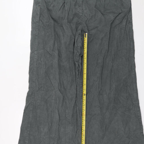 White Stuff Grey Wide-Leg Corduroy Trousers L Unisex
