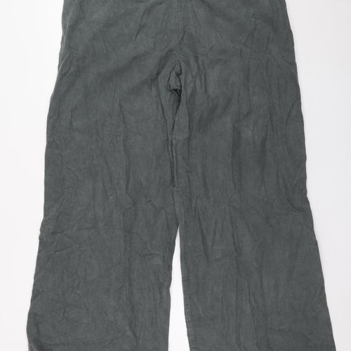 White Stuff Grey Wide-Leg Corduroy Trousers L Unisex