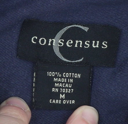 Consensus Women's Green Cropped Corduroy Button-Up Shirt M