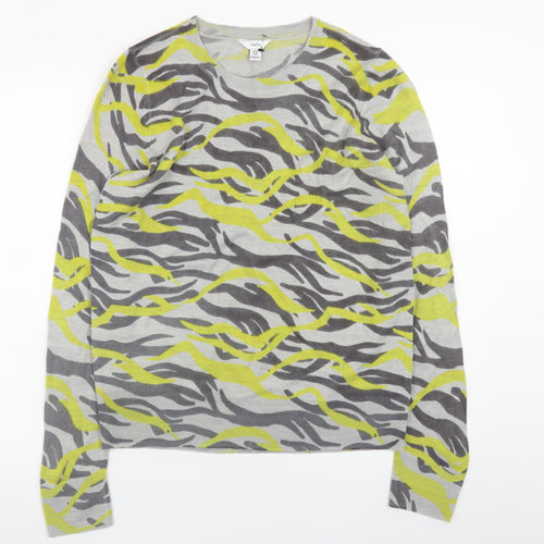 M&Co Women’s Grey Animal Print Acrylic Jumper UK12
