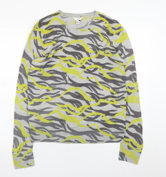 M&Co Women’s Grey Animal Print Acrylic Jumper UK12