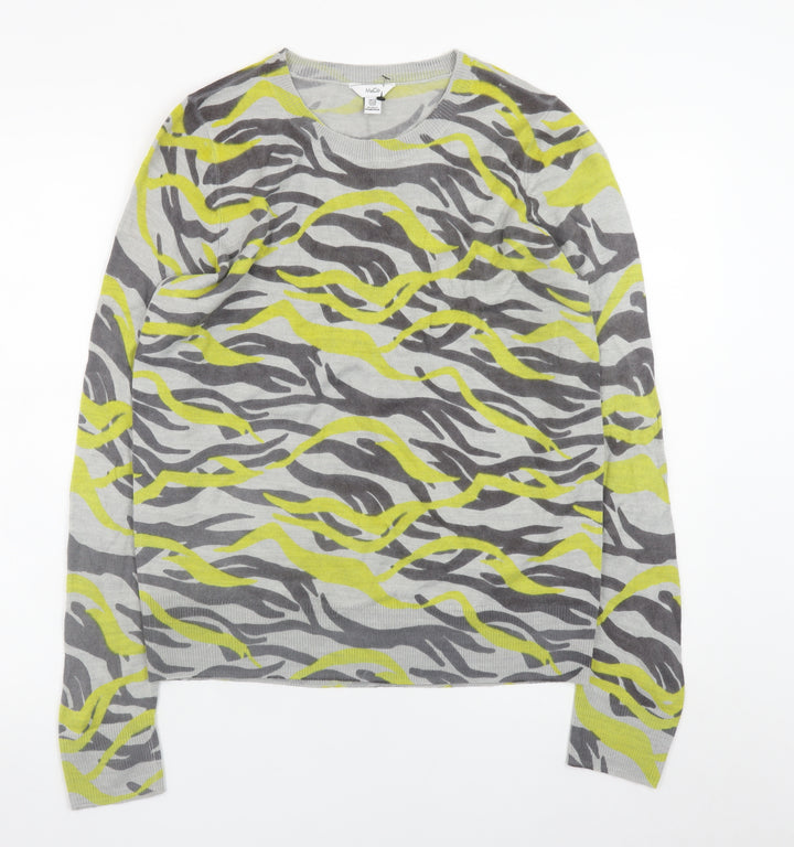 M&Co Women’s Grey Animal Print Acrylic Jumper UK12